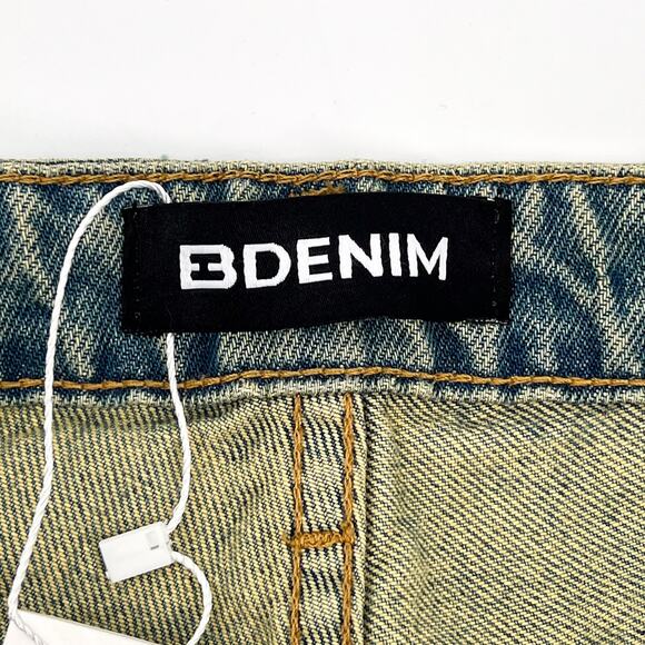 EB Denim Loon Cutoff Denim Shorts Olio Spray Wash Size 28 NWT - Picture 2 of 5